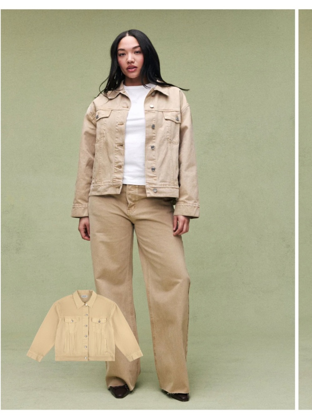 Beige Denim Trucker Jacket - Women's Neutral Jean Jacket